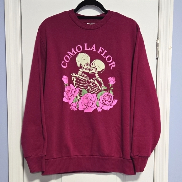 Mighty Fine Sweaters - Mighty Fine Crew Neck 'COMO LA FLOR' Skeleton Sweater